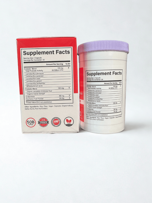 50 Billion Premium 3 in 1 Pre+Pro+Post Biotic with Cranberry Digestive Support Men & Women