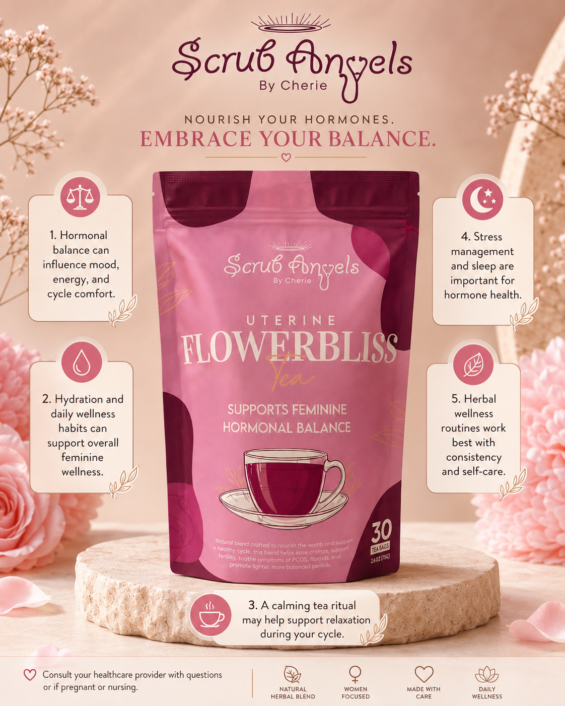 Flowerbliss Uterine Wellness Luxury Tea