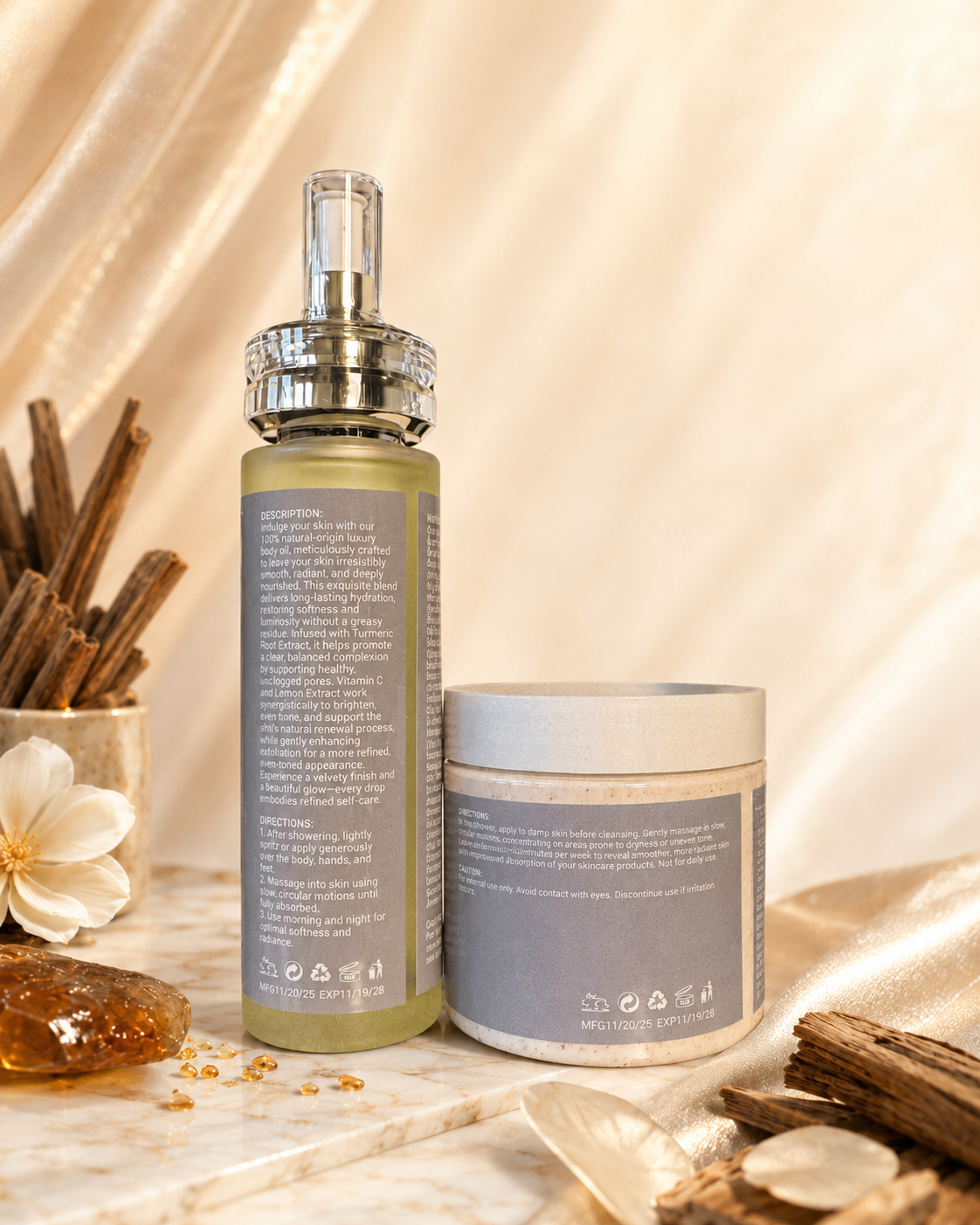HydraSilk Amber, Sandalwood and Oud Body Bundle - Risque Collection