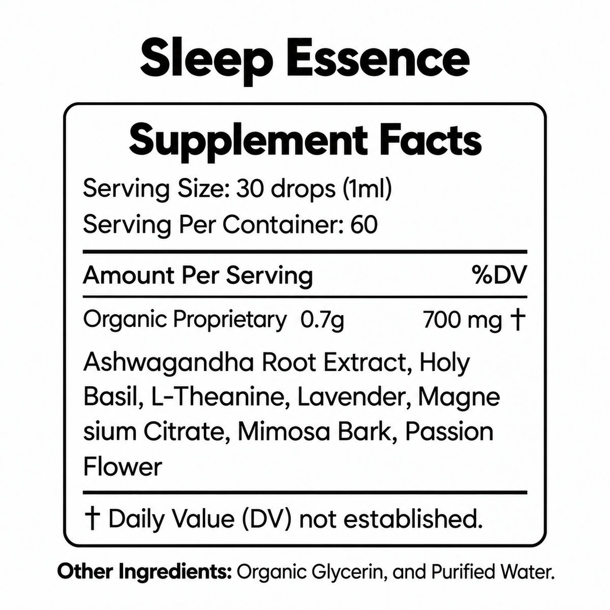 Sleep Essence with Ashwagandha for Restful Sleep - Liquid Extract