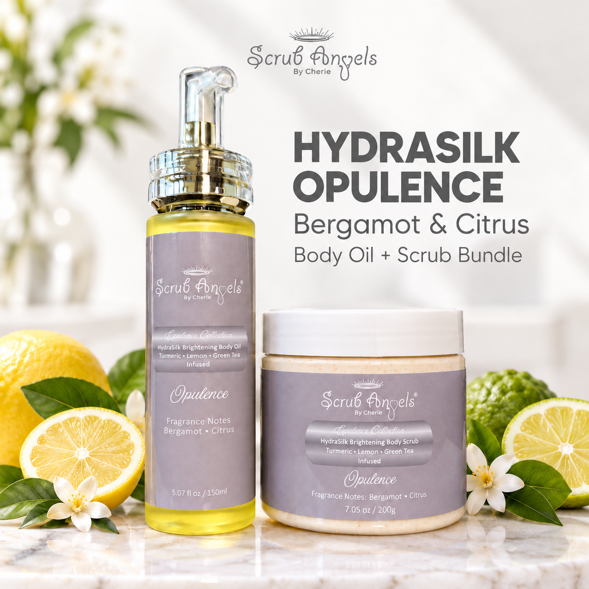 HydraSilk Bergamot and Citrus Body Bundle - Opulence (Unisex) Collection