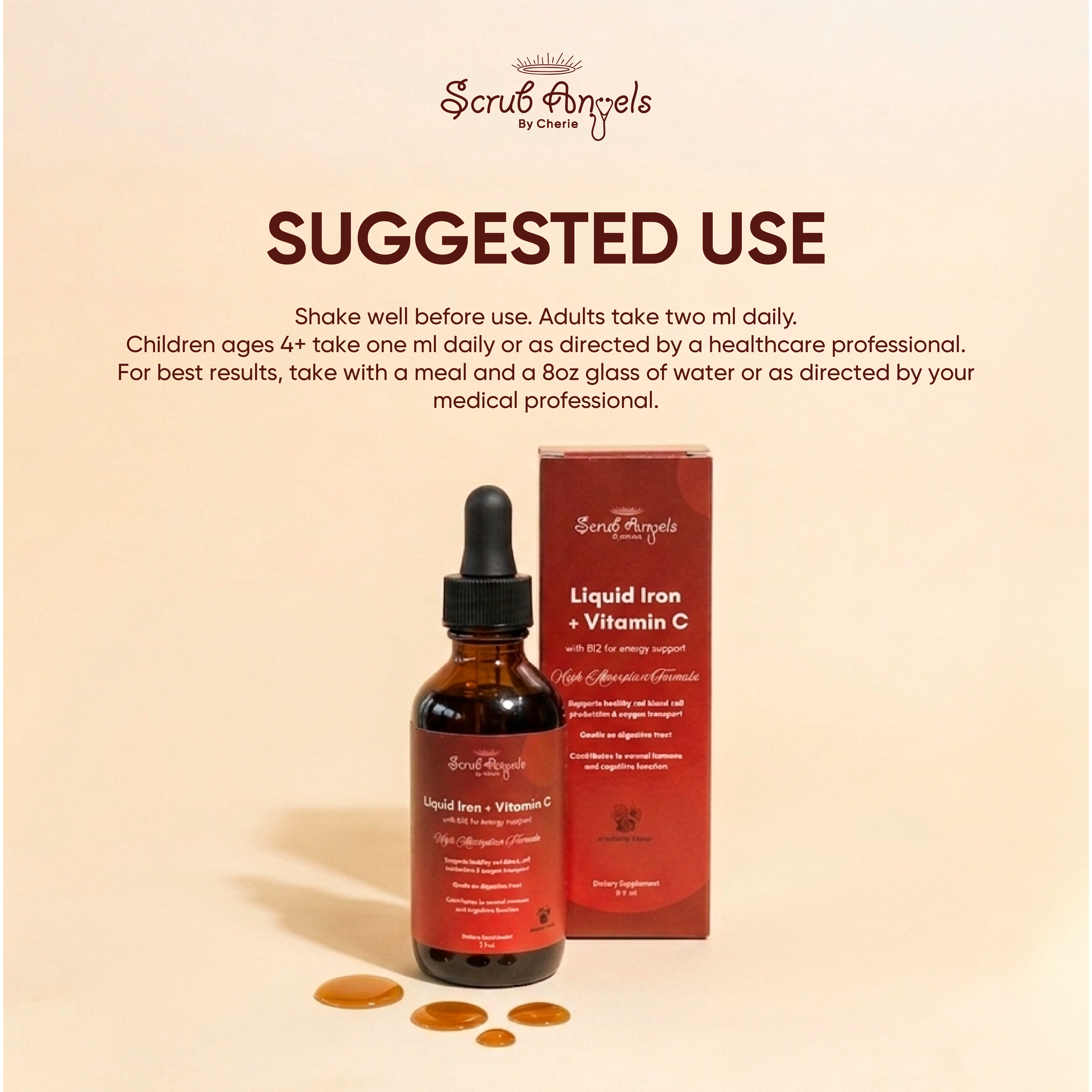 Iron + Vitamin C and B12 For Energy Support - Liquid Extract