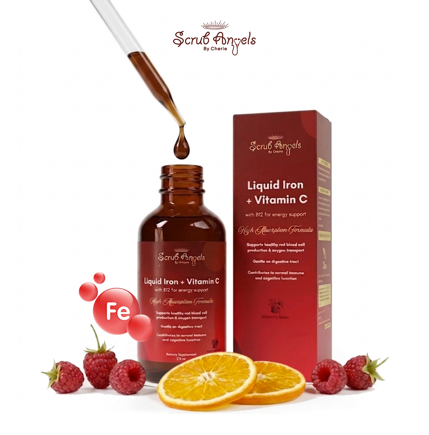 Iron + Vitamin C and B12 For Energy Support - Liquid Extract