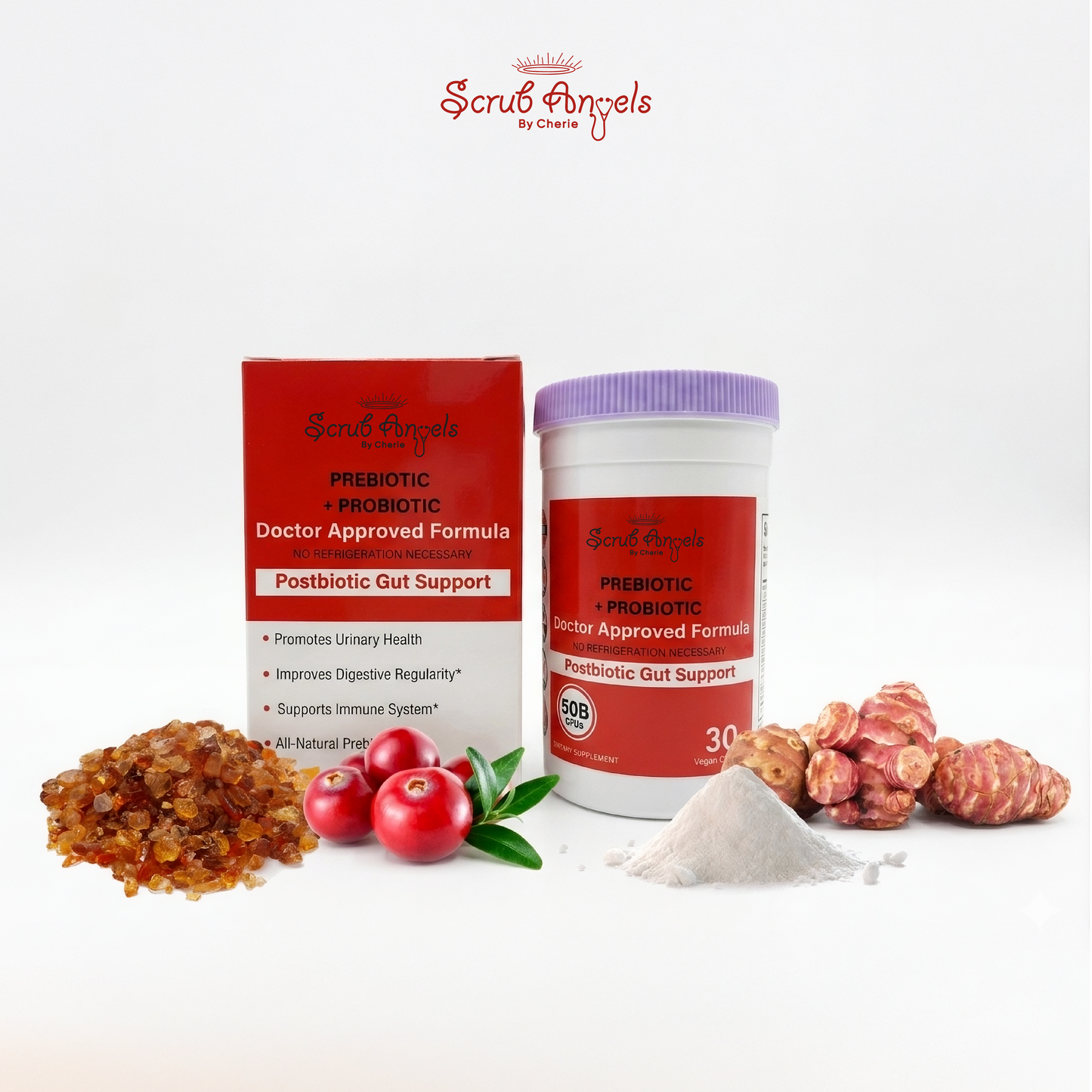 50 Billion Premium 3 in 1  Pre+Pro+Post Biotic with Cranberry Digestive Support Men & Women
