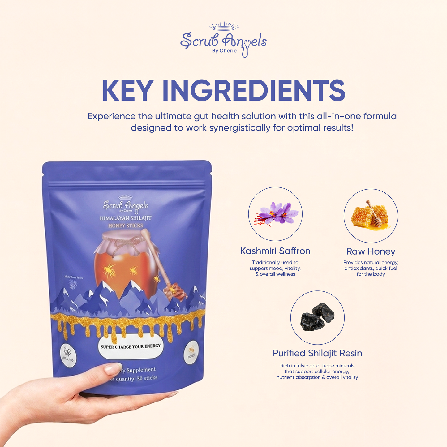 Himalayan Shilajit Honey Sticks (Wild Berry Flavor)