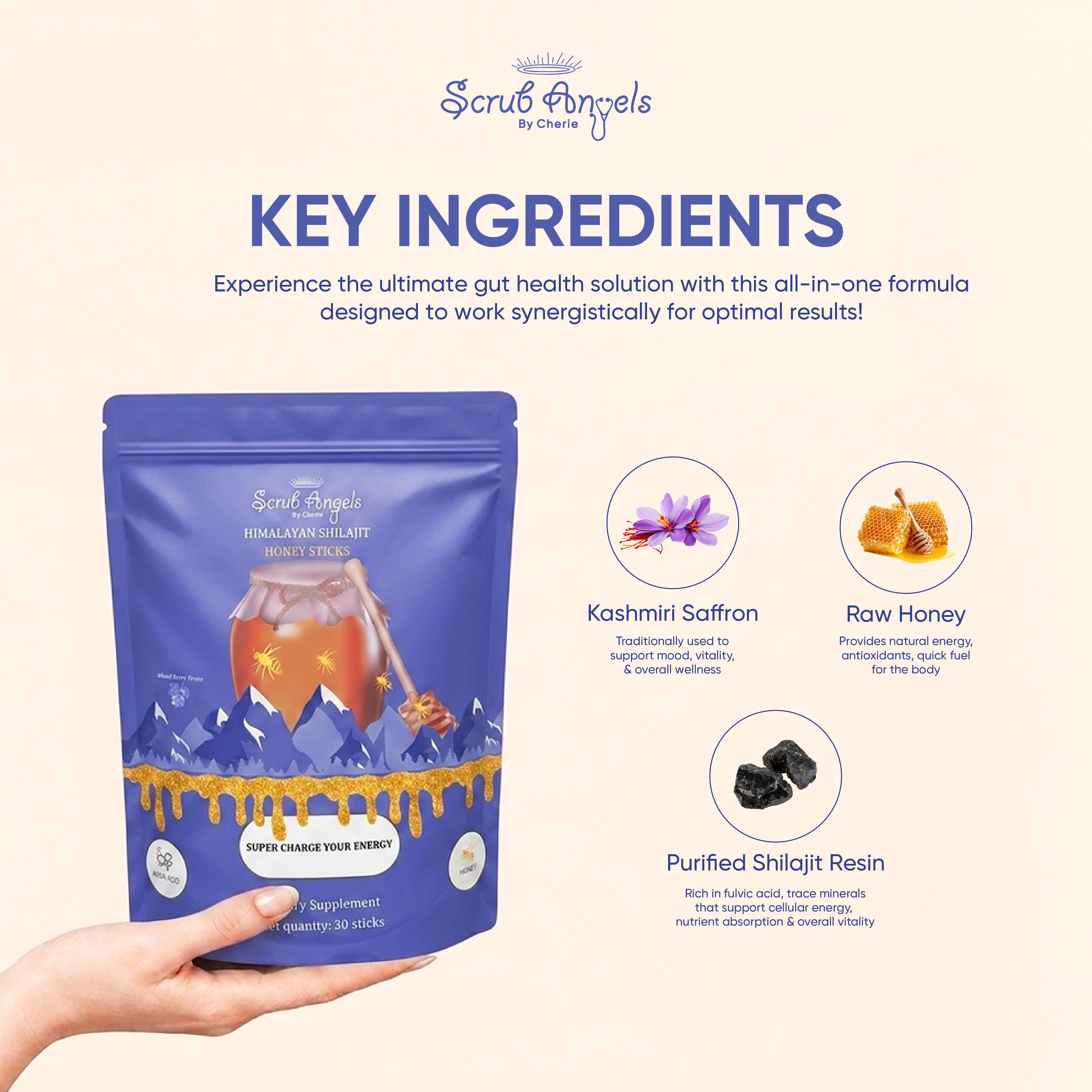 Himalayan Shilajit Honey Sticks (Wild Berry Flavor)
