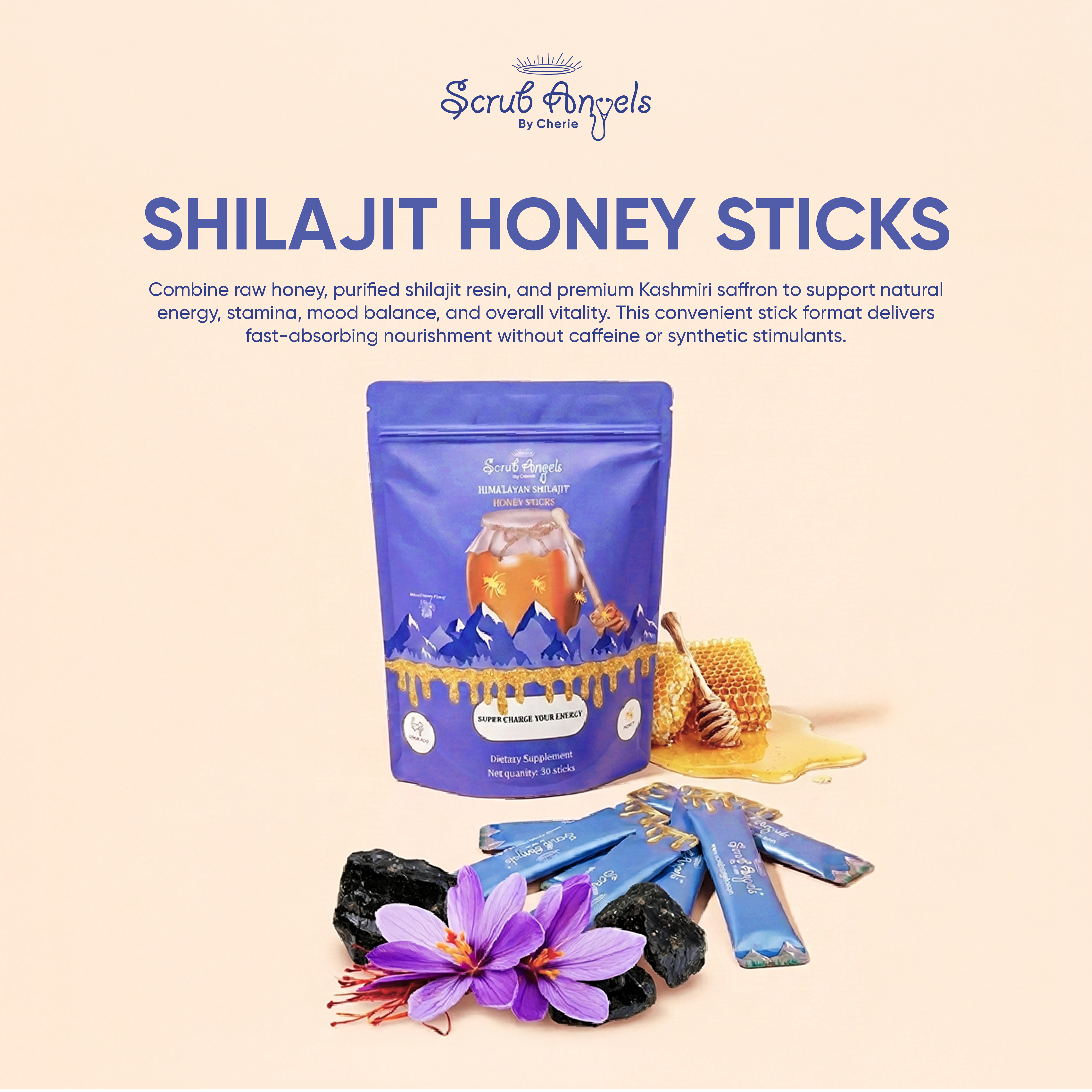 Himalayan Shilajit Honey Sticks (Wild Berry Flavor)