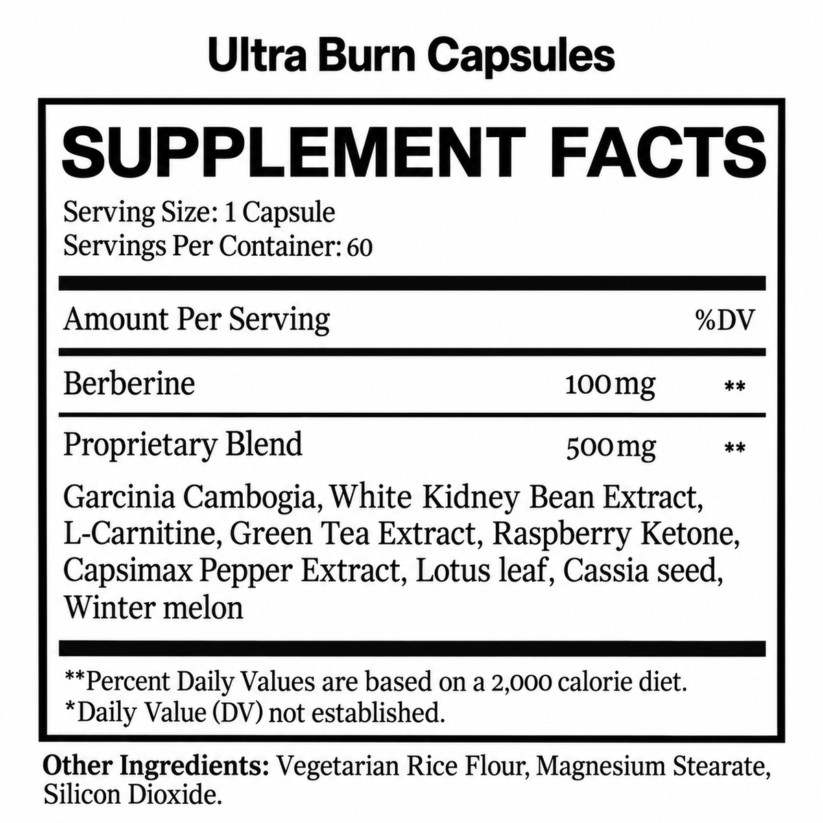 Ultra Burn Capsules (Contains 60 Capsules, 30-day Supply.)