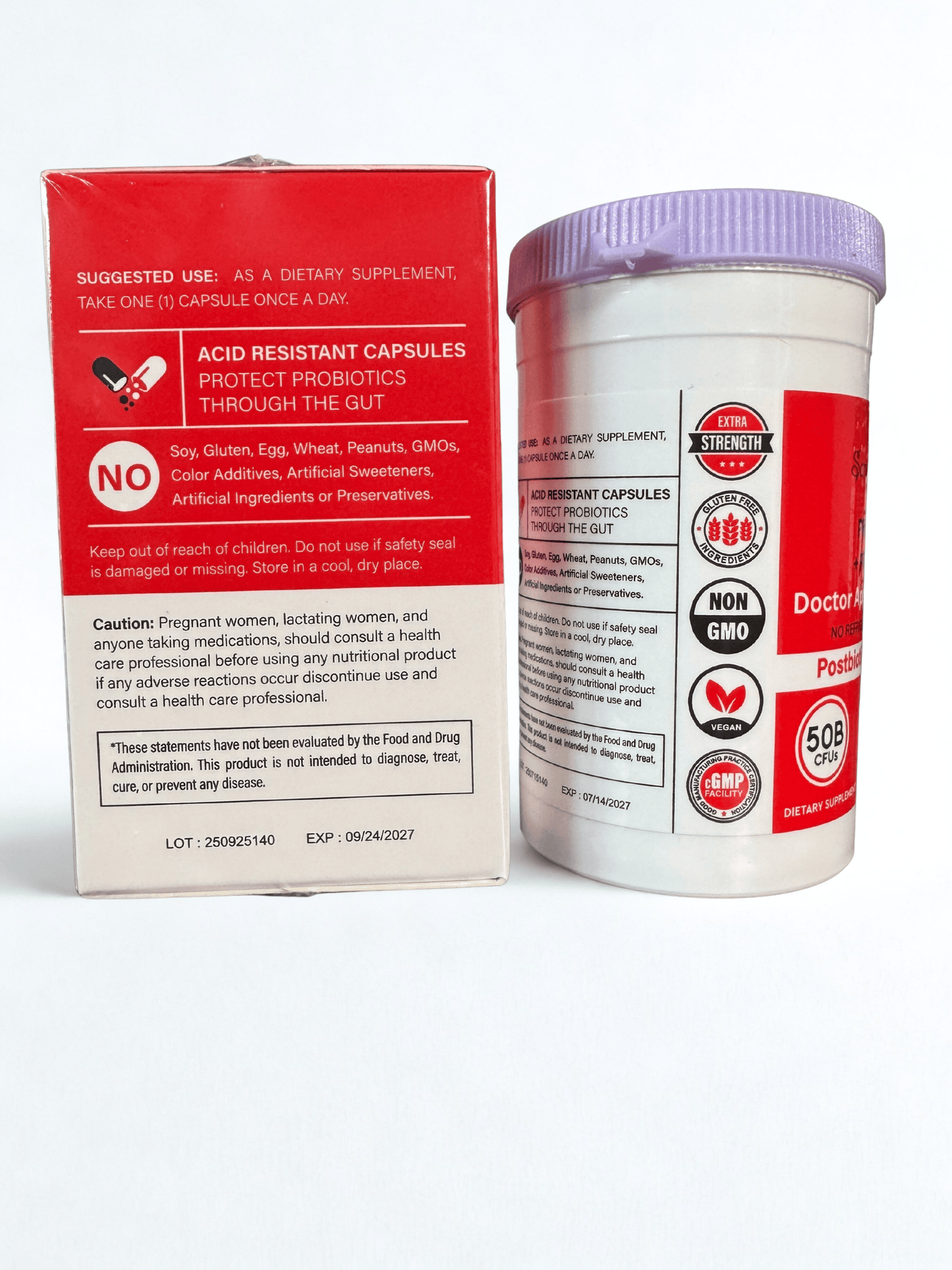 50 Billion Premium 3 in 1  Pre+Pro+Post Biotic with Cranberry Digestive Support Men & Women