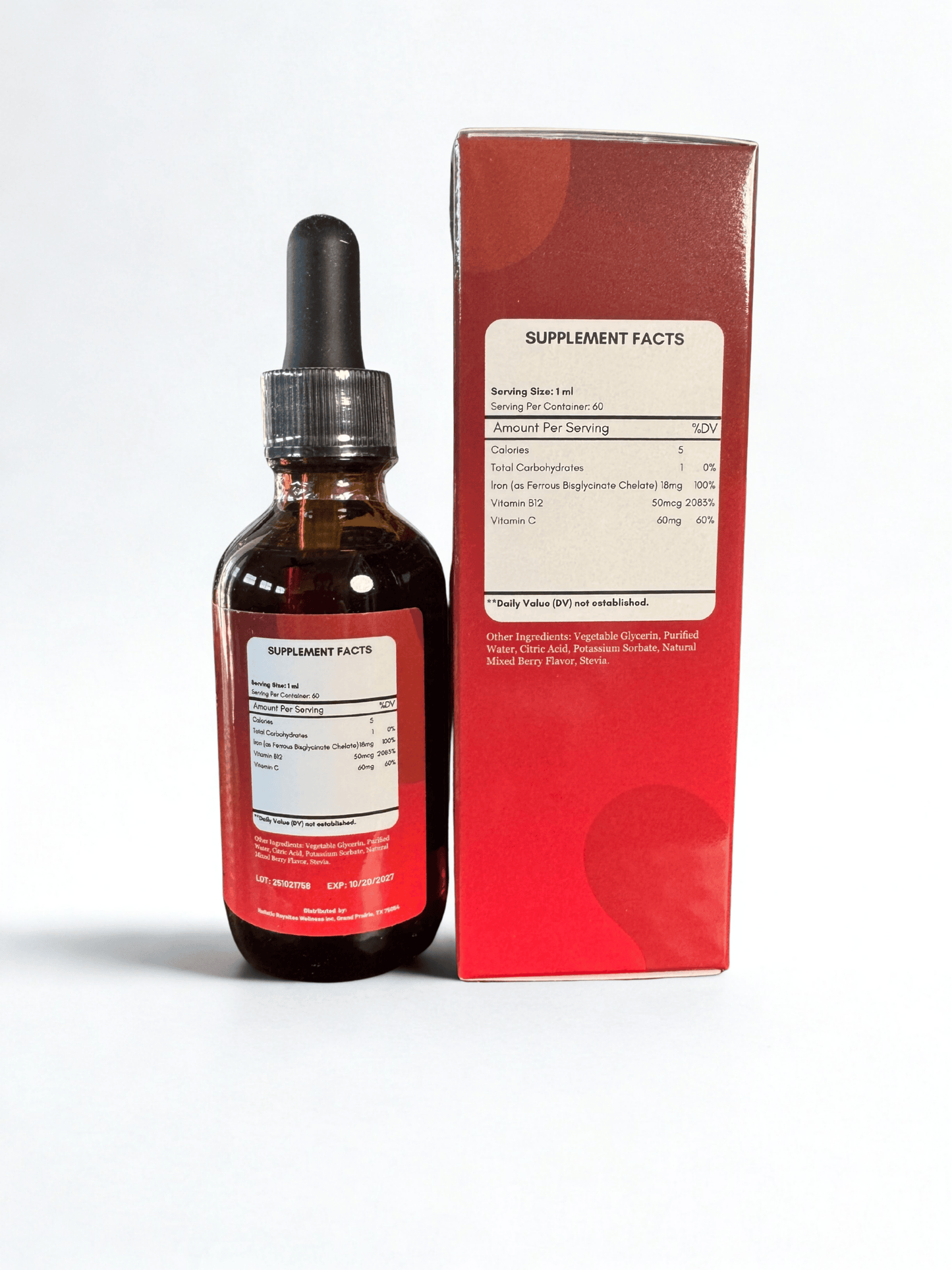 Iron + Vitamin C and B12 For Energy Support - Liquid Extract